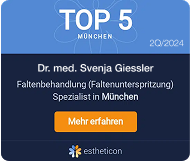 Auszeichnung von Estheticon Dr. Svenja Giessler Top 5 Faltenbehandlung Spezialist in München