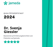 Qualitätszertifikat von Jameda 2024 Dr. Svenja Giessler
