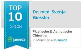 Zertifikat von Jameda Dr. med. Svenja Giessler Top 10 2024 für Plastische und Ästhetische Chirurgie in München